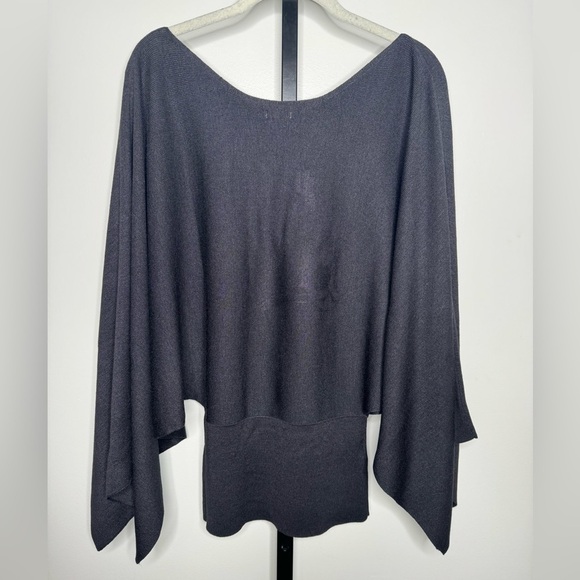 Max Studio Black Wide Sleeve Poncho Sweater - Size Small - Picture 2 of 4